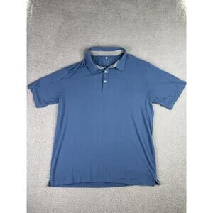 Free Fly Polo Shirt Men's Size 2XL Blue Short Sleeve Soft Performance Bamboo